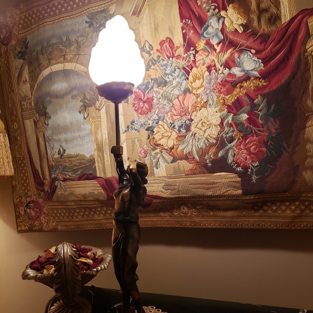French antique lamp stand
